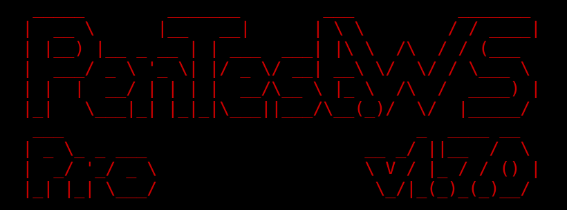 PenTest.WS Pro ASCII art banner in red on a black terminal